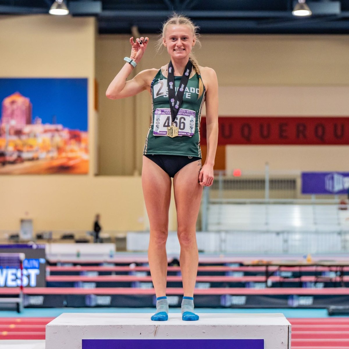 CSUTrackFieldXC's tweet photo. Sarah Carter claims the first 🥇 for the Rams in the women's 5K with a time of 16:07.28 seconds!

#Stalwart x #CSURams https://t.co/0JVuHSSyOh