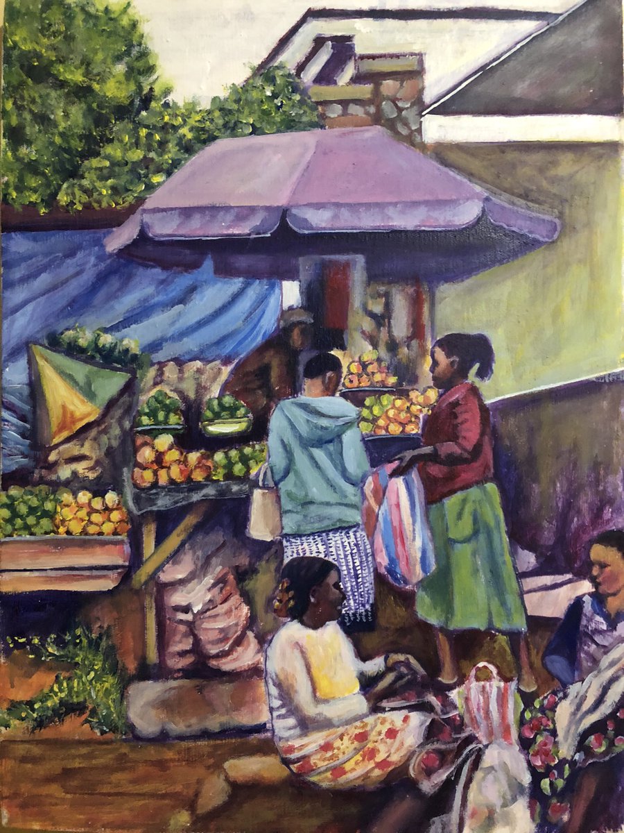 Fruit stalls 🍎🍊🍌🥑.

#art #artist #painting  #acrylicpaint #canvas #brush #reality #dalilylife #painter #artistry #artistic #talent #passion #selfthaught #artistsplatform #selfpromotion #people #nature #followformore #newposteveryday #love #artafrica #painting #artafrica