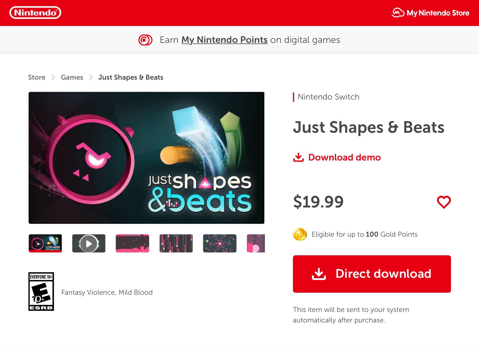 Just Shapes and Beats - Nintendo Switch [Digital] 