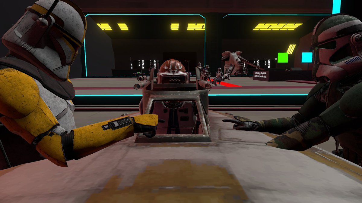 GalacticVrc's tweet photo. The GR Fleet is Ready!

Wanna meet the boys?
Join our server: https://t.co/8avC5aCqrh
#GROVRC #VRChat #StarWars #CloneWars #CloneWarsMeme #VirtualReality #VR https://t.co/ucRES5St82