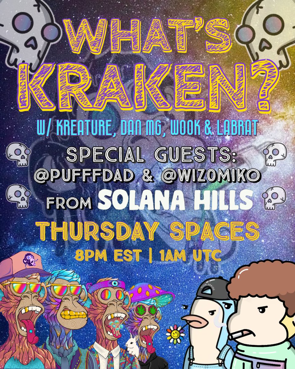Join us in 10 minutes with our Kraken kings and the folks from Solana Hills!  x.com/i/spaces/1vOGw…