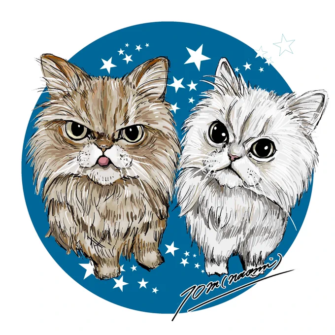 【オーダーメイド】ペット似顔絵のアイコン描かせてもらいましたデジタルタッチも可愛い#ねこ #アイコン #オーダー #イラスト #ペット似顔絵 