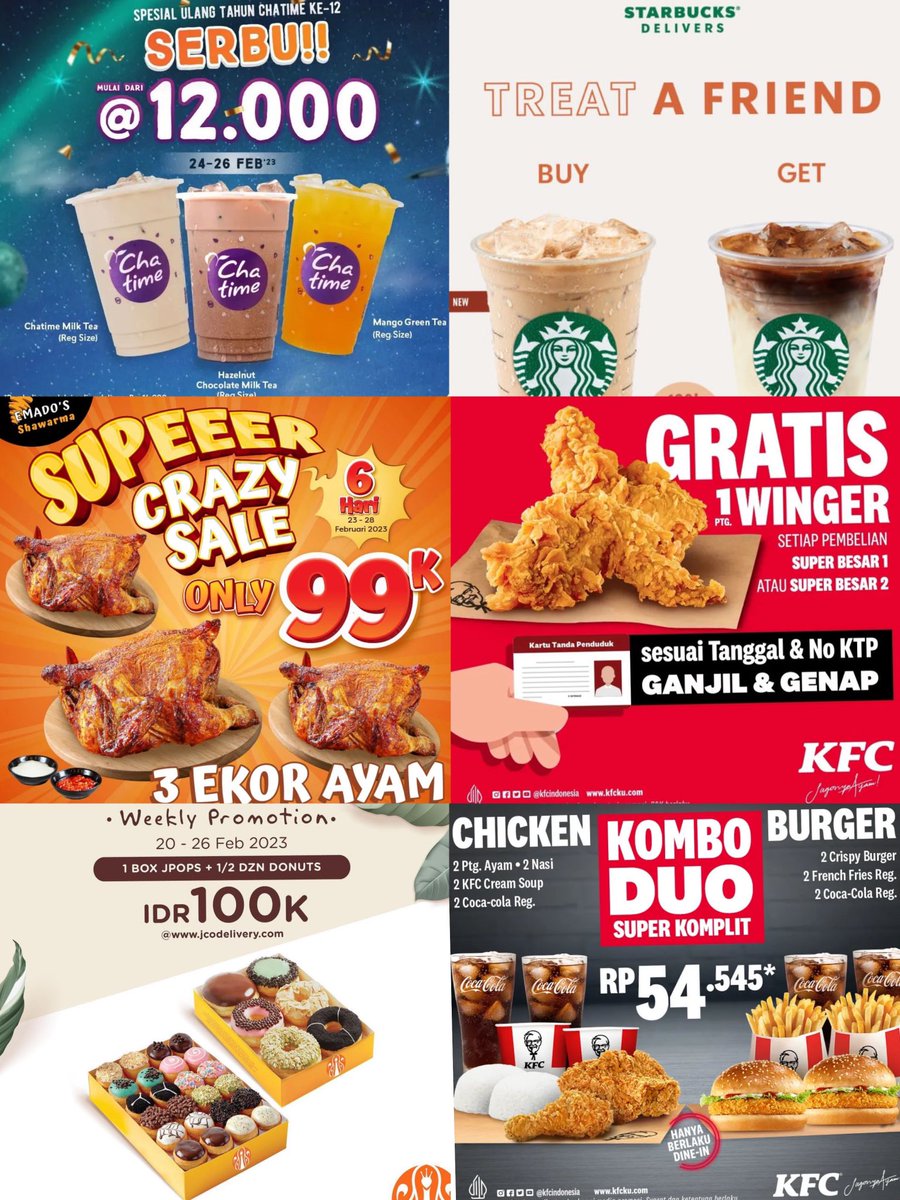 reviewhaul's tweet photo. DAFTAR PROMO MAKANAN &amp; MINUMAN DISKON GAJIAN 

- a thread - https://t.co/soQ5JzVsUK