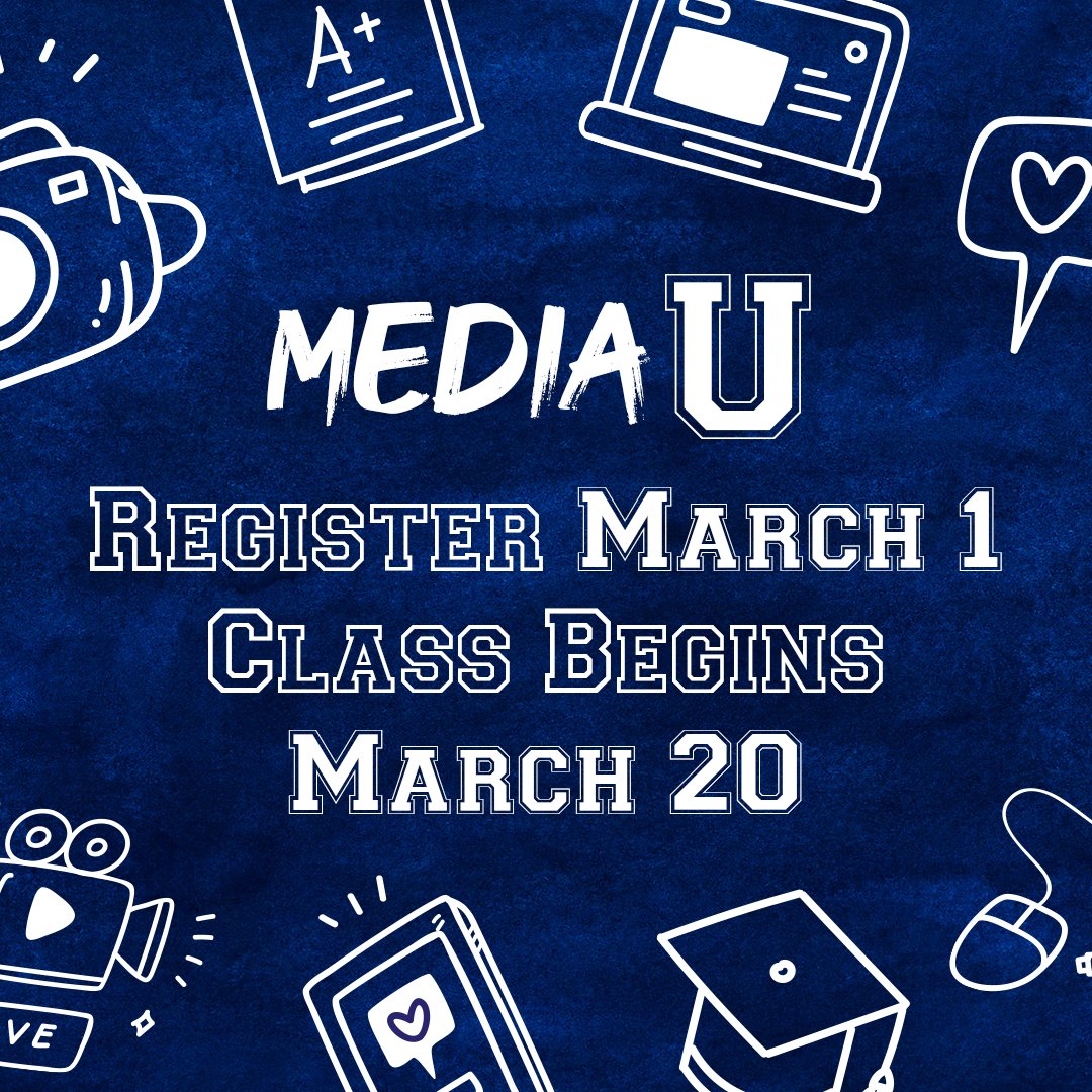 SECCAdventist's tweet photo. Mark your calendars! March is Media Month, and we're gearing up for MediaU. Registration opens on March 1st, and classes will open on March 20. If you're not in the #MediaMob, join now at https://t.co/XOgNJwe79U. https://t.co/9cTDoJPUXx