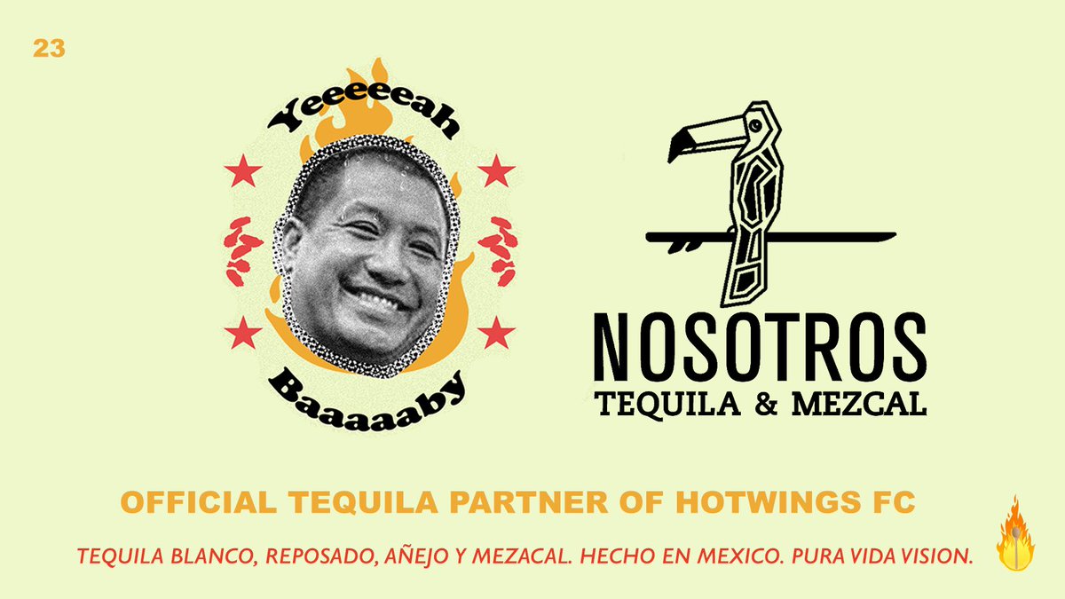 HotWingsFC's tweet photo. 🤝🏽 Please join us in welcoming our new Golden Wing Partner, Nosotros Tequila. Official tequila partner of your HWFC.🥃 #yeahbaby #fuego https://t.co/v0FFxOLXs7