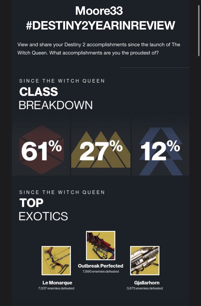 Moore33 on Twitter "Destiny 2 year in review. https//t.co/w0lskMDmeC