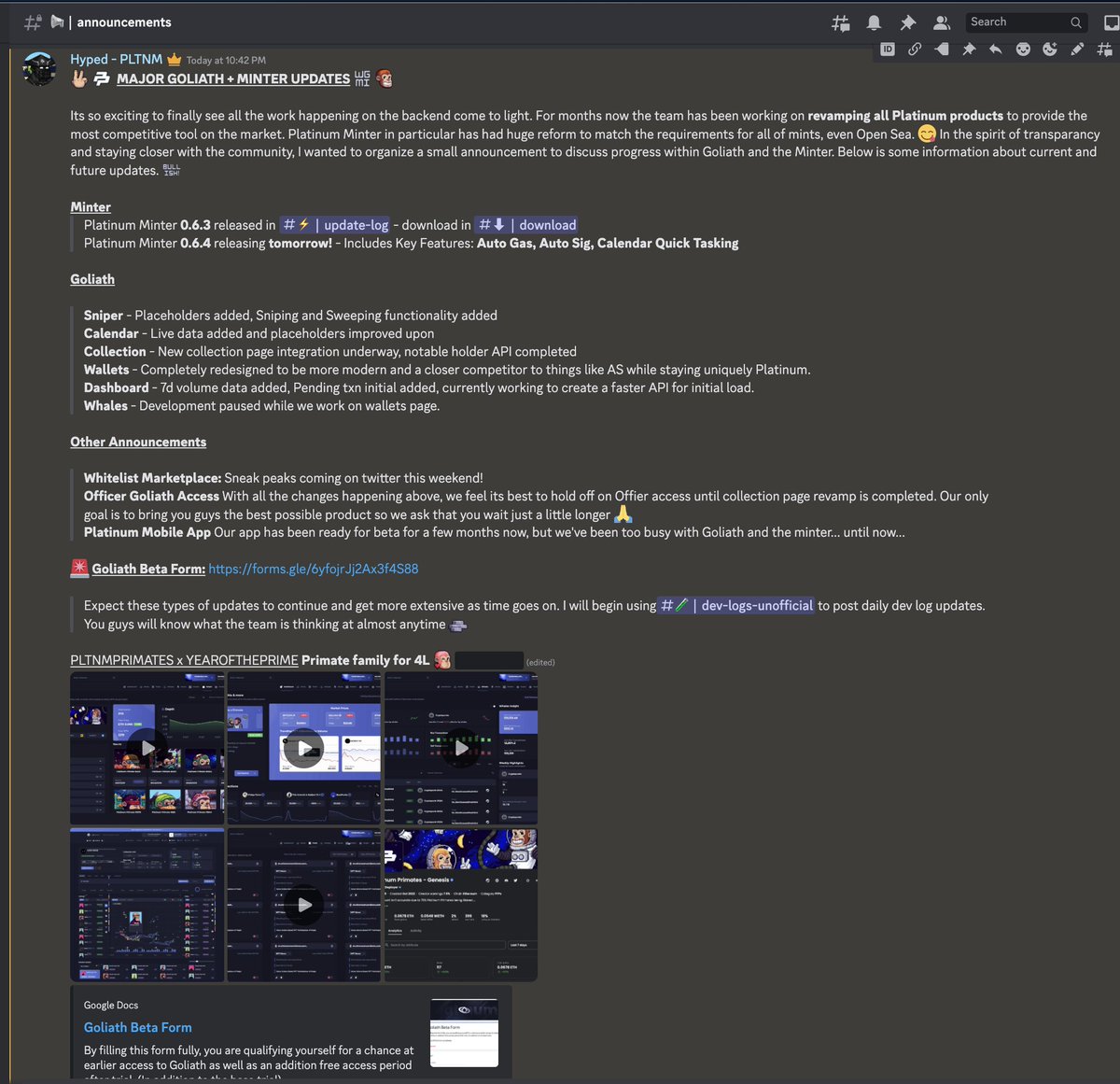 Told you it would be too late when it came... Not too late to join now tho 🥶

Goliath Beta: forms.gle/6yfojrJj2Ax3f4…
Discord: discord.gg/PLTNM
