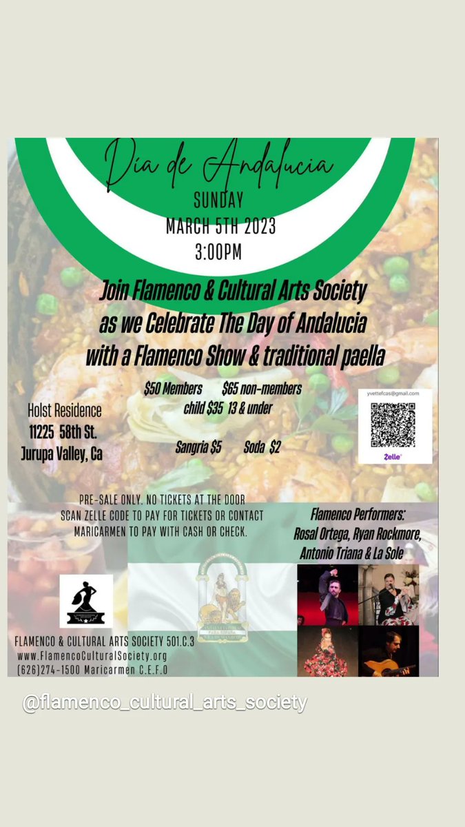 SmartzBks's tweet photo. Please join the Flamenco Cultural Arts and Society for an extraordinary Flamenco show, food, and drinks. Celebration Dia de Andalucia. Family Friendly. https://t.co/rPPGALN0hI