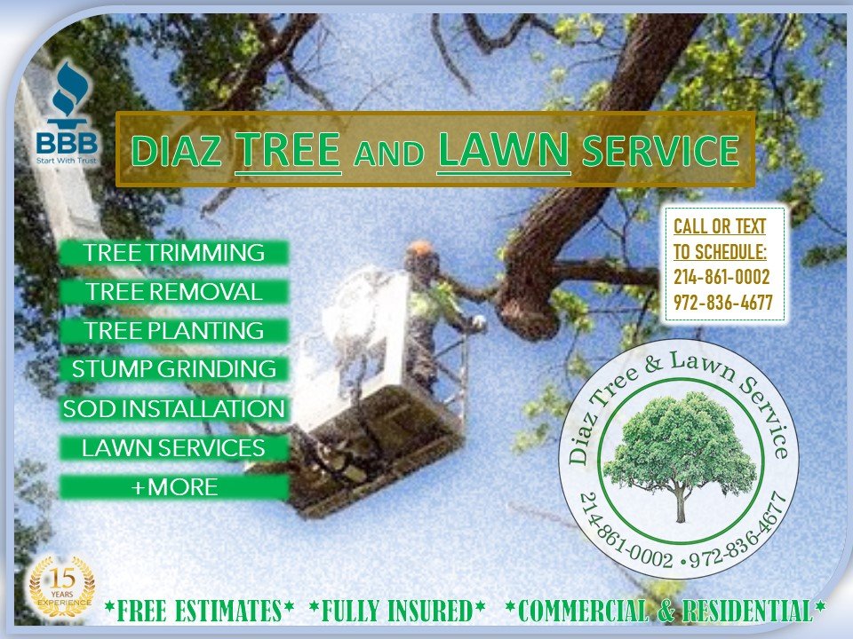 🌳 Looking for Tree Service? Looking for Lawn Service?
Look no further!
 If you ever NEED TREE SERVICE or LAWNCARE, we are just a text or phone call away.....
👀Free no obligation estimates available by calling or texting 214-861-0002 or 972-836-4677.