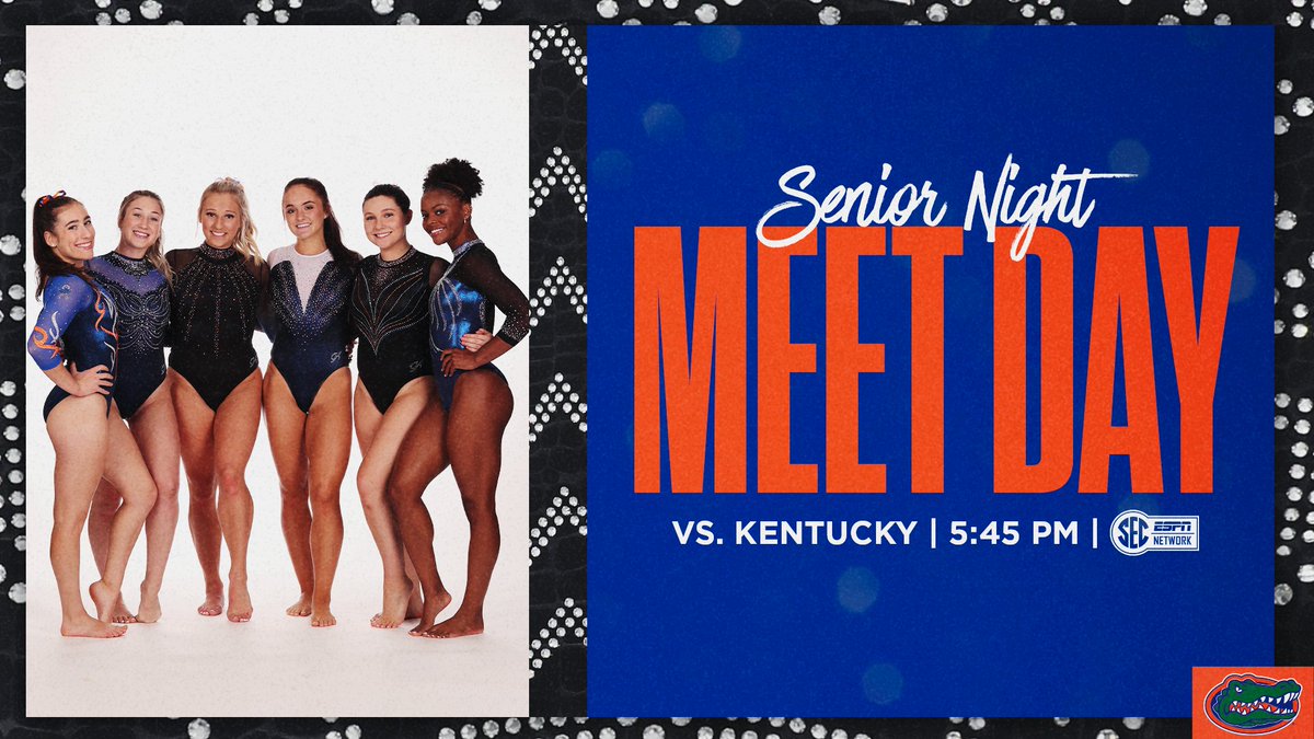 #Gators Senior Day!
No. 2⃣ 🐊🤸‍♀️ 🆚 No. 1⃣2⃣ Kentucky 🐱

🐊 <a href="/rachelbaumann_/">Rachel Baumann</a> 
🐊 <a href="/leahclapper/">Leah</a> 
🐊 Payton Richards
🐊 <a href="/sav_fs/">savannah schoenherr</a>
🐊 <a href="/haltaylor077/">Halley</a>
🐊 <a href="/Gym_Trin/">Trinity Thomas</a>

🕕 5:45pmET
📍 @OConnellCTR  (gates open at 4:30pm)
📺 <a href="/SECNetwork/">SEC Network</a> 
💻📱🖥️ rb.gy/7scs35
🎟️ Sold out

#GoGators