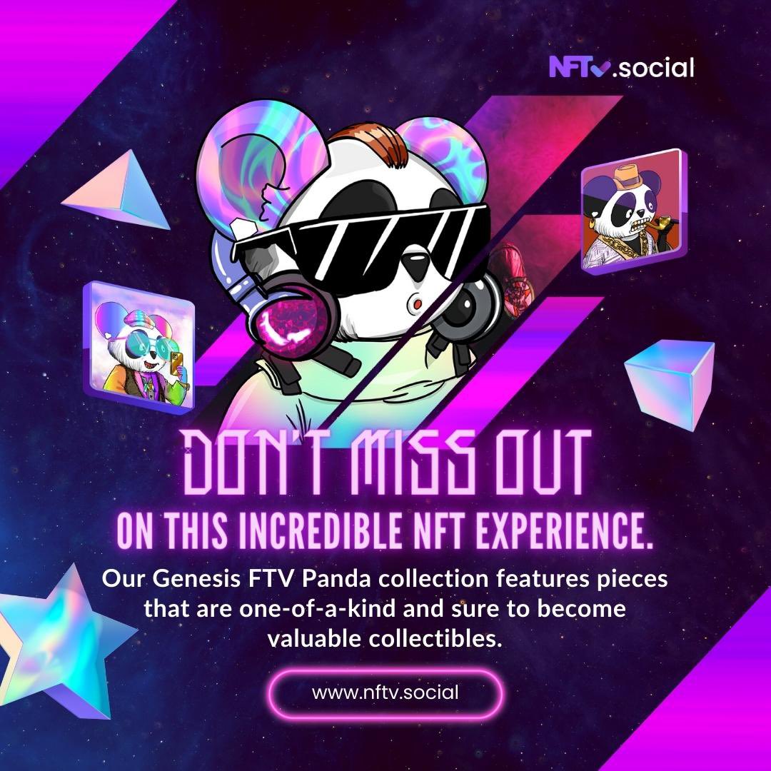 arthurcapitalg's tweet photo. Owning an FTV Panda brings you to whole new experiences. Enjoy utility like never before! #web3 #socialfi #nft #nftcommunity #blockchain #nftcollector #nftcollection https://t.co/qkenZWKhDT