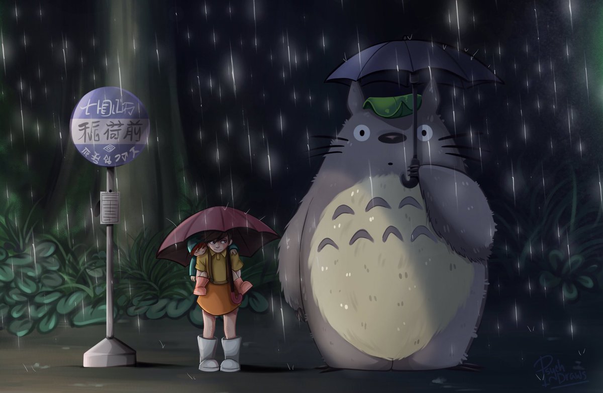 Redrew a scene from Totoro I liked 
#totoro #myneighbortotoro #StudioGhibli