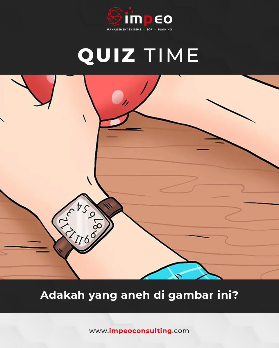 RickyBoenardy's tweet photo. Semangat pagi⠀⠀⠀⠀
⠀⠀⠀⠀
Menjelang weekend, kita bermain kuis dulu ya. Adakah yang aneh di gambar tersebut? Silahkan dikomen...

#impeoconsulting #pembicara #konsultan #sistemmanajemen #sop #training #tekateki #kuis #tebaktebakan https://t.co/HtbsA9HMuz