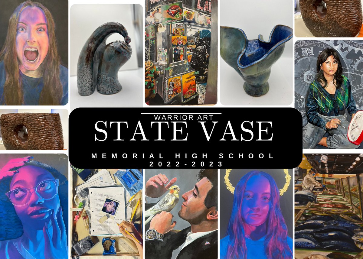 Warrior artist did a an amazing job at vase! We have 11 artworks going on to state vase! Please congratulate these warrior artist for all their hard work and efforts throughout this whole process! We are so proud! @2018Memorial