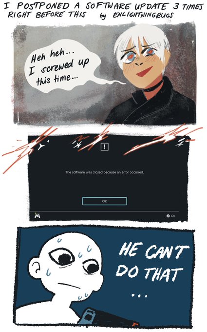 Wooow happy 6th birthday to Nier: Automata!! Here's a comic about the time 9S hacked my switch. Uh, route A spoilers I guess. #NieRAutomata 