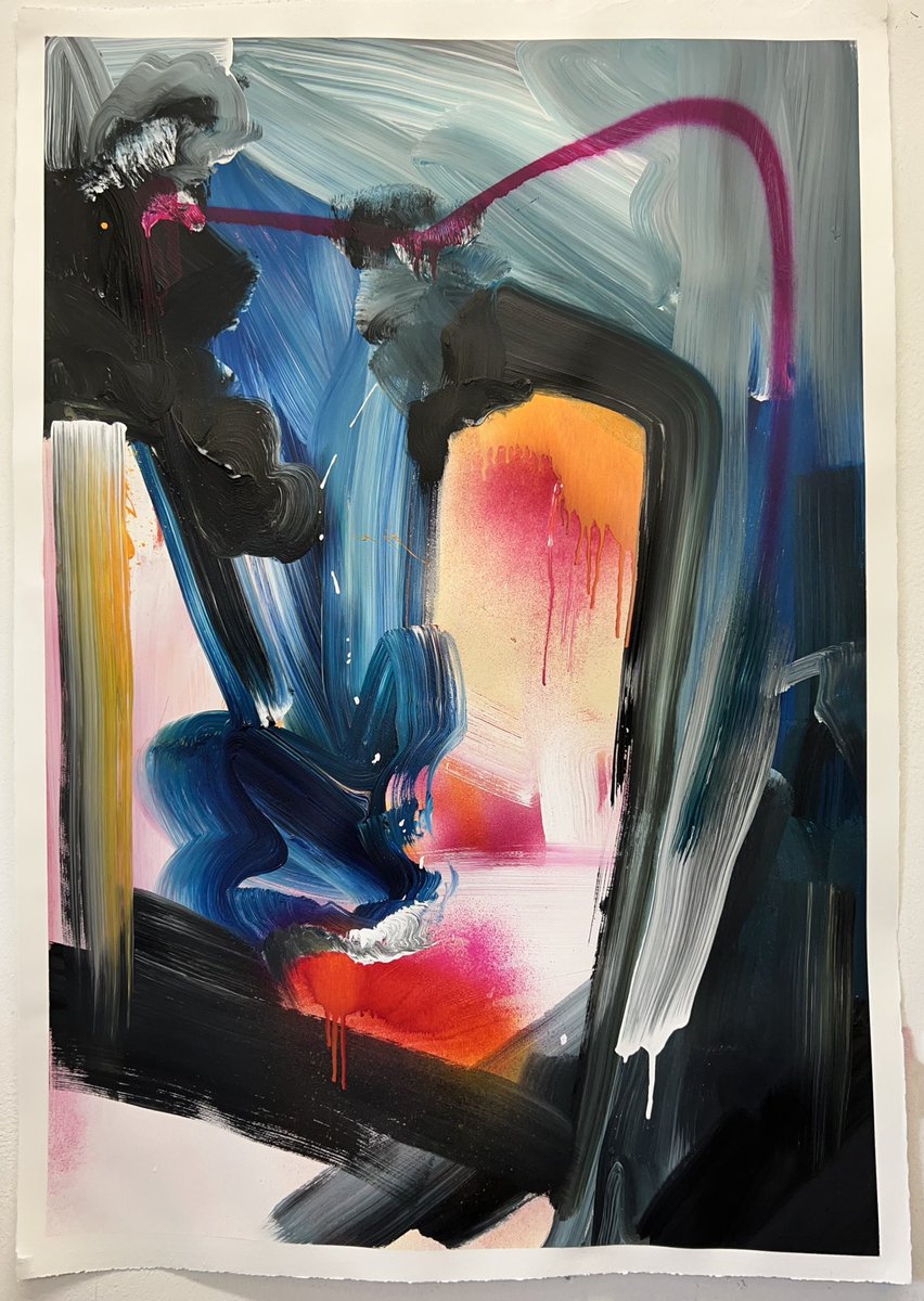 JakeAndrewArt's tweet image. Another crazy fun day, had the best time at the gallery opening in London tonight, exhibiting a new series of canvas works and this piece from a new series on paper. 

Just got home, time to sleep for 900 years. Hope everyone’s had a good day too!

gn 🤍