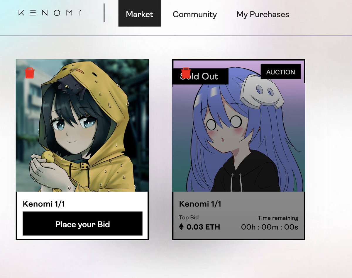 Our second 1/1 auction is uppppp!!! The first auction ended with a 0.03 bid, thanks for all the support 💕

The 1/1 Ahiru is drawn by none other than 
<a href="/husea16/">Mad Woof</a>
 🥰 

Bid now at: kenomi.org 😁