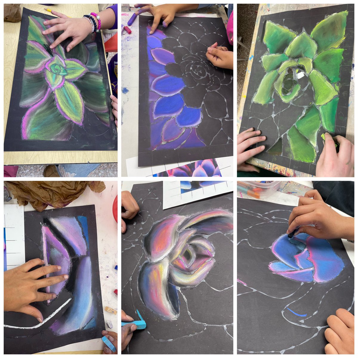 7th graders have been hard at work creating chalk pastel succulents. Loving these amazing colors! 

#middleschoolart #chalkpastel #arted #artsed #7thgradeart #REfreshREconnectREimagineXRDS