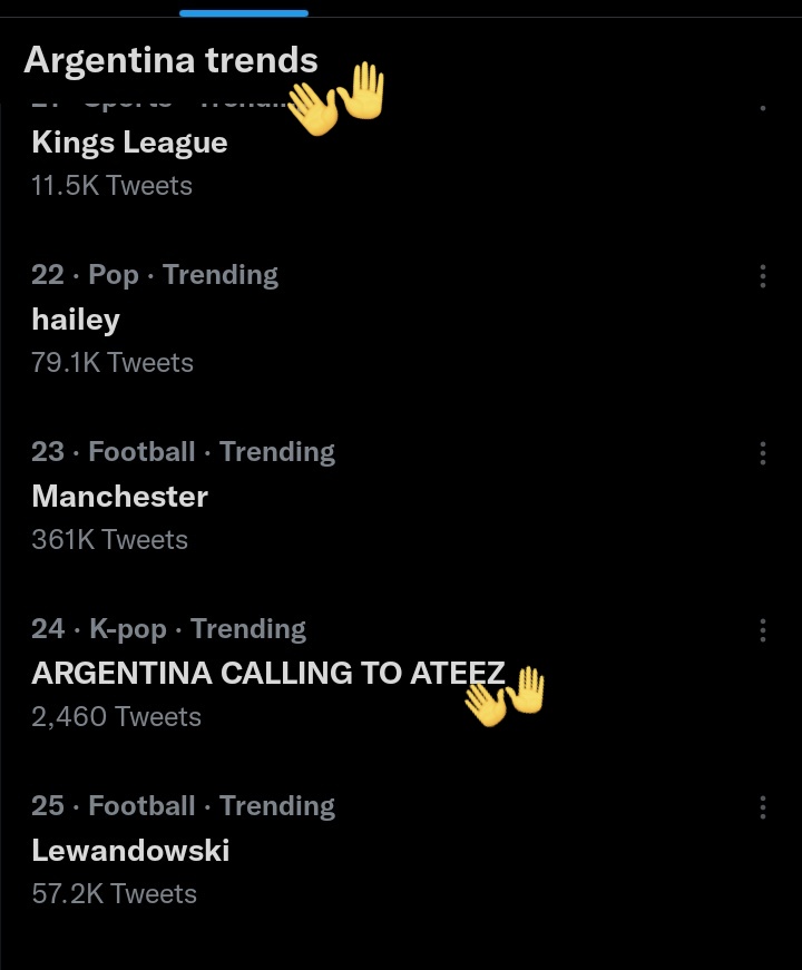 Argenteez1117's tweet photo. Tinys, entramos a las tendencias de Argentina. Sigamos asi y subamos de puesto🔥

ARGENTINA CALLING TO ATEEZ 
#ATEEZinArgentina
#BREAK_THE_WALL_LATAM 
@ATEEZofficial #ATEEZ #에이티즈

@kqent @dfallaccess @WMais_ @moveconcertsarg @livenationlatam @MovistarArenaAR @_mymusictaste https://t.co/QbKF8TfXIo