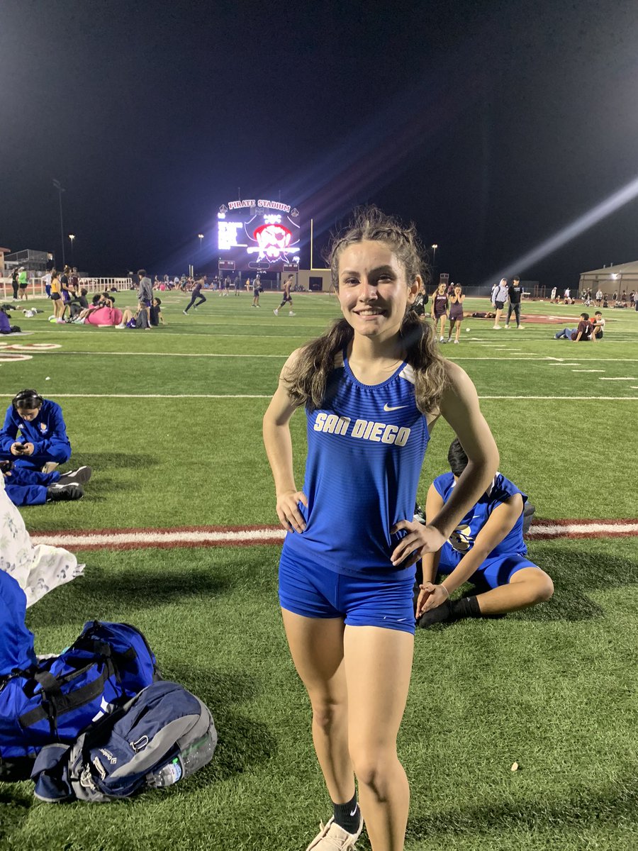 SDGirlsTrack's tweet photo. School record alert 🚨 Jenna Guerra 100m dash 12.90 official time!! 💙 https://t.co/aeQlGFk5sC