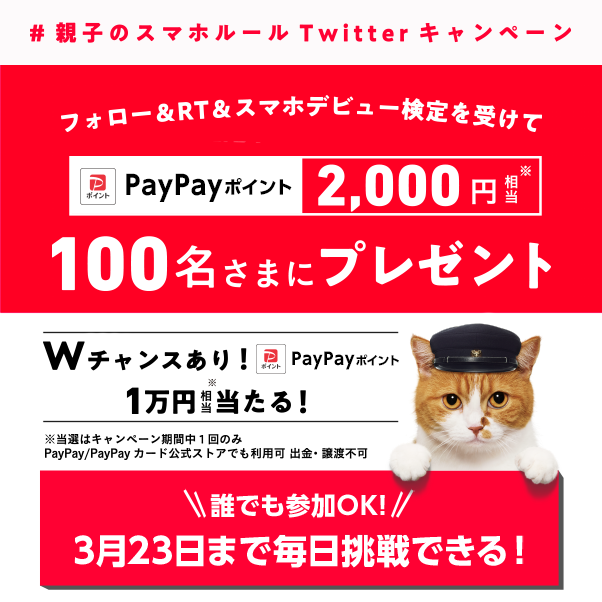 ymobileOfficial's tweet photo. 🙆🏻誰でも参加OK🙆🏻‍♀️
フォロー＆RTでPayPayポイント2,000円相当が当たります🎯

3月23日まで1日1回、毎日挑戦できます📅
1万円相当が当たるWチャンスも❤

今すぐ @ymobileOfficial をフォローしてキャンペーンに https://t.co/VdMGFqVJe0