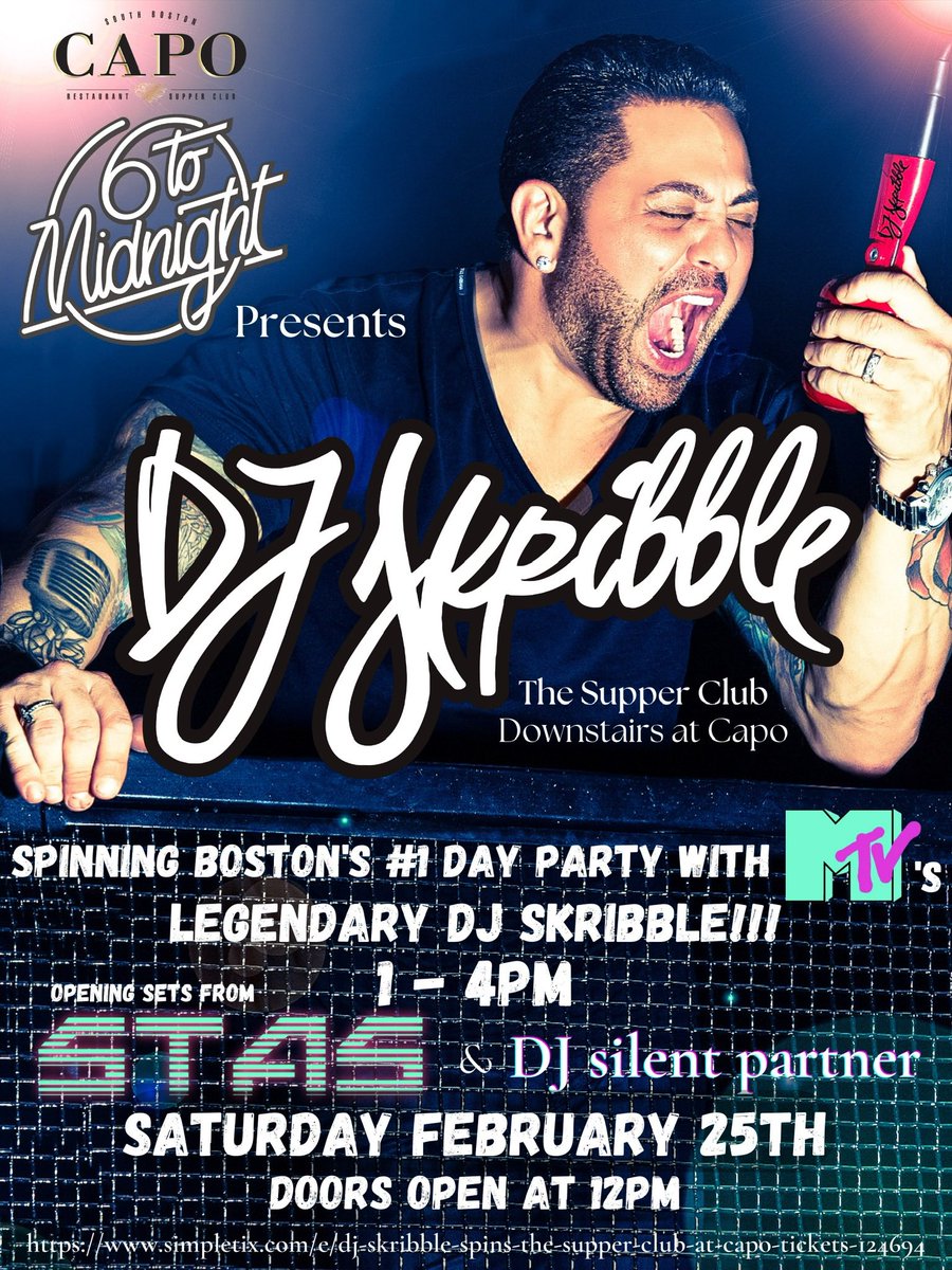 Saturday is gonna be a Rager! Grab your tickets now and come have a Day!!! <a href="/DJSKRIBBLE/">DJ SKRIBBLE</a> <a href="/Stasmusicc/">Stas</a> @djsilentpartner 

Djskribble.simpletix.com