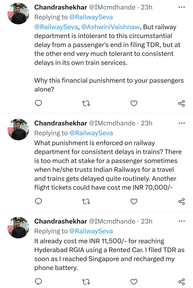IMcmdhande's tweet photo. @RailMinIndia,@RailwaySeva,@AshwiniVaishnaw,@aajtak,@ndtv
Indian Railways Business Model Formulas.

Revenue=Sell Useless Luxury Tickets+Run Express Trains like Passanger Trains 

Net Income=Reject TDRs+Decline Genuine Refunds+No Customer Support 

#IndianRailDelays #RightToRefund https://t.co/YAQgnvNTD8
