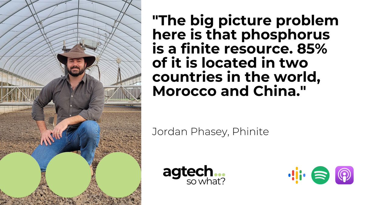 In our latest ep, we sat down with Jordan Phasey of Phinite to talk about the opportunity & challenges in developing renewable and distributed sources of phosphorus to support a more sustainable future for crop nutrients. Tune in: tenacious.ventures/podcast-episod… @PhiniteGreenTek