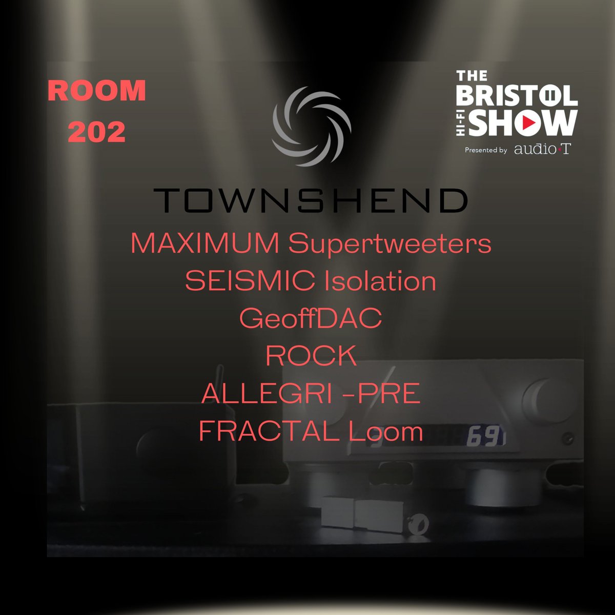 maxtownshend's tweet photo. Come and say hello at room 202. We're running a comparative music demonstrations of our range of Seismic Isolation, both with loudspeakers &amp; electronics. Demonstrating Townshend Supertweeters showing the amazing effect these small devices have on audio systems
@bristolhifishow https://t.co/WpFckRnOom