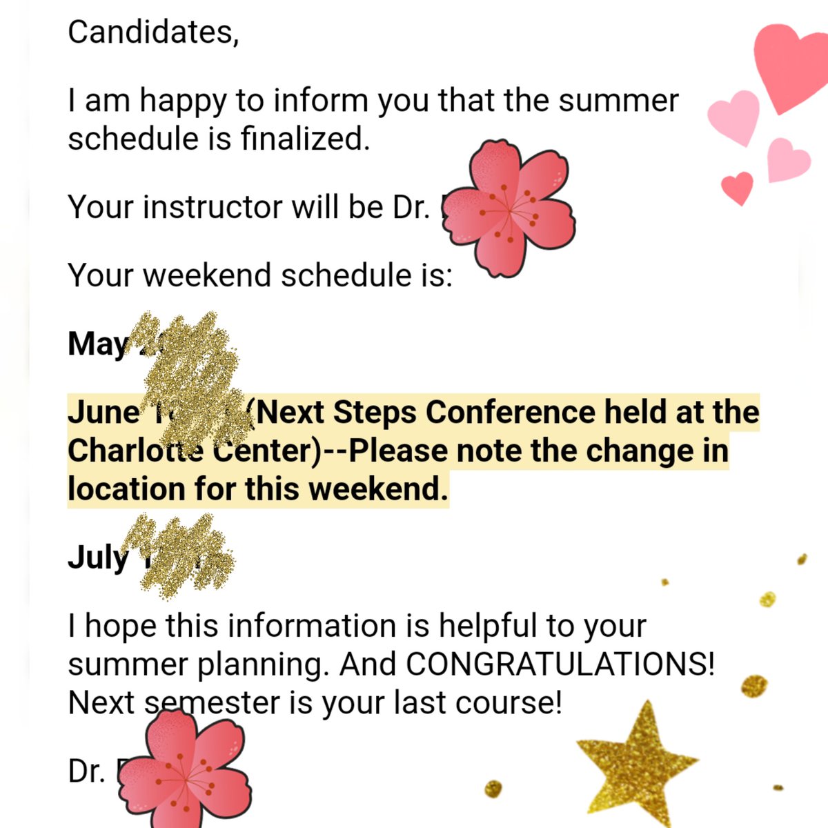 Kimberl44314688's tweet photo. The best message to wake up to this morning!!! 5 short months left of coursework!!! Then, a final year of dissertation after that component!!! Tons of work still to complete, but learning lots! I'm so excited!!! #EDCI https://t.co/BvL7RwdhH0