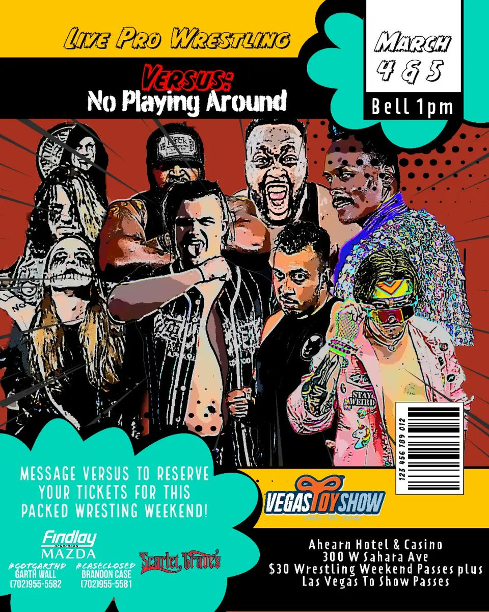 VersusProStudio's tweet photo. Get ready for an action-packed wrestling showdown at the Vegas Toy Show on March 4th and 5th! Watch the Lab Rats take on the Catpool Combat Club in a thrilling match you won't want to miss. Get your tickets now and join the excitement! #VegasToyShow https://t.co/0zg1AjnsJb