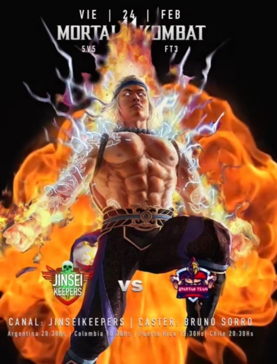 brunosorro's tweet photo. Este Viernes 24 [5v5] 20:30hs
Vuelvo a los mics  🎤 con @JinseiKeepers vs @SpartanTeam_SPT junto al gran MonitoKombat
Se juega MORTAL KOMBAT 11
Let's Rock! https://t.co/voTCovaEt1