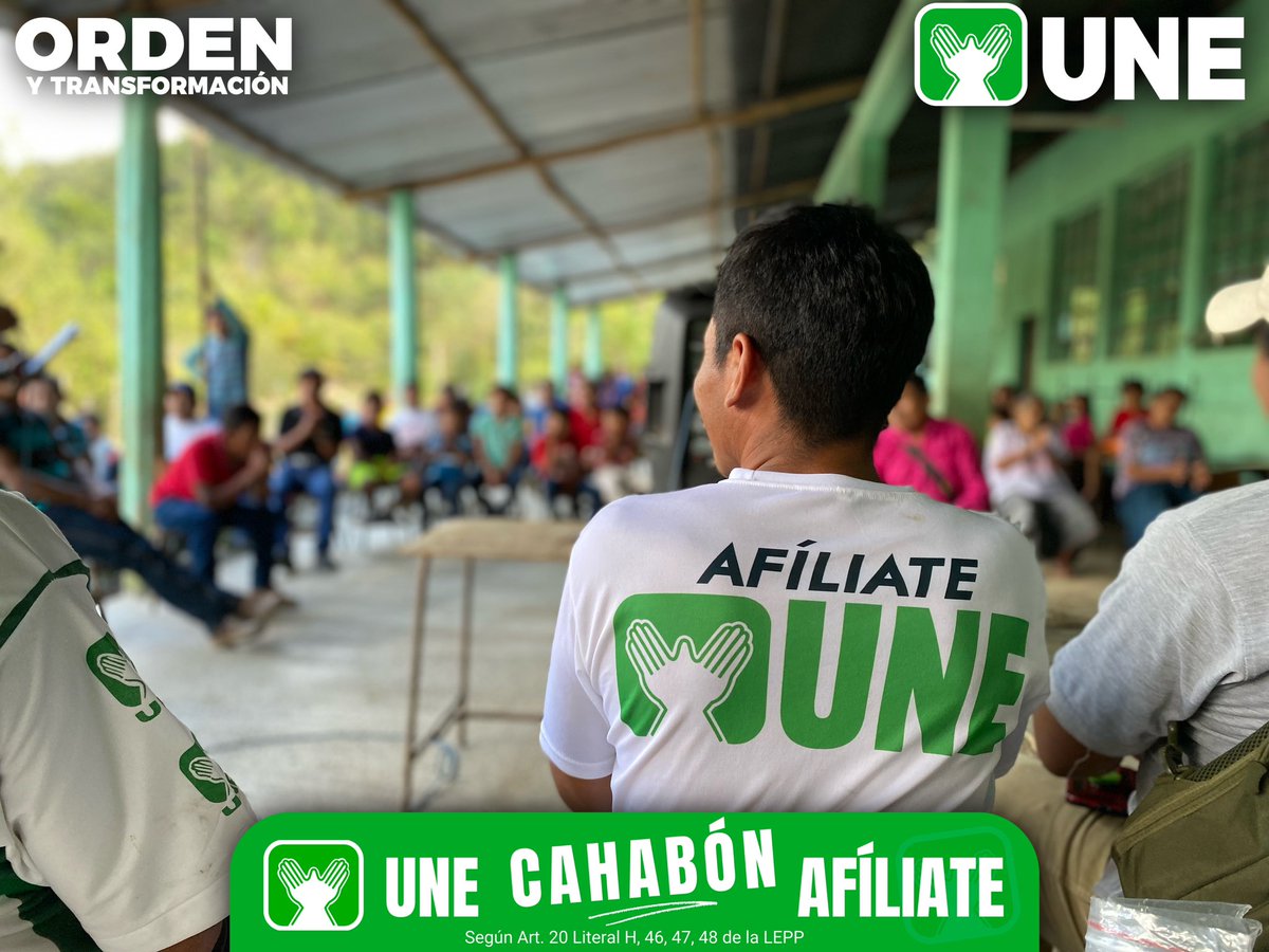 UNECahabon's tweet photo. UNE el partido de la Gente Trabajadora, de la Gente que Ama a Guatemala💚👐🏻

Somos el Partido más Fuerte y el más Grande de Cahabón!!! 🟢

Artículo 20 Literal h) Ley Electoral y de Partidos Políticos https://t.co/QUJyCPZdVF