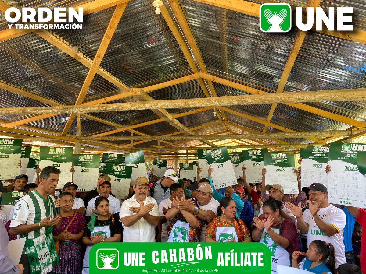 UNECahabon's tweet photo. UNE el partido de la Gente Trabajadora, de la Gente que Ama a Guatemala💚👐🏻

Somos el Partido más Fuerte y el más Grande de Cahabón!!! 🟢

Artículo 20 Literal h) Ley Electoral y de Partidos Políticos https://t.co/QUJyCPZdVF
