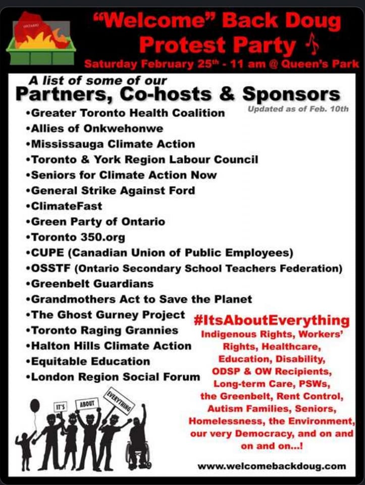 JoMaravilla7's tweet photo. Let's support @welcomebackdoug this Saturday Feb 25th at Queens Park. Everyone is welcome, join the many voices #respectnurses, #respecthealthcare, #respecteducation, #respectclimate. Public funds for public services. https://t.co/OBhc3KWFBS