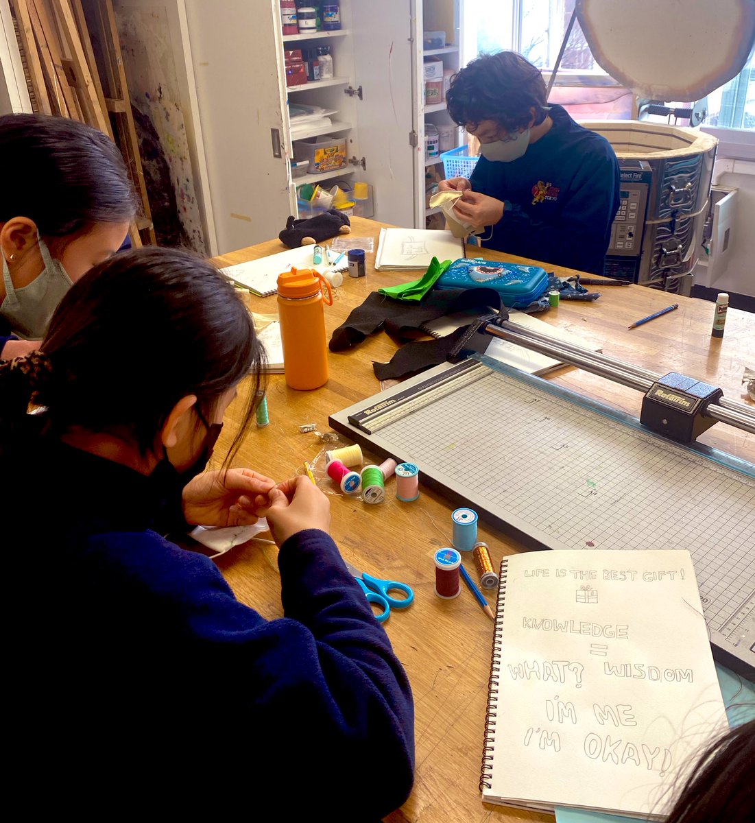 As part of our continuing partnership with our artist in residence, an embroidered masks workshop today in art. #bstdifference <a href="/BST_Tokyo/">The British School in Tokyo</a>