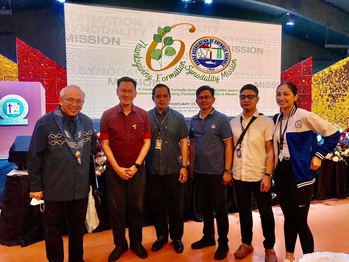 ADDU_Official's tweet photo. University President, Fr. Joel E. Tabora, S.J., Ateneo de Davao administrators and students attended the DACS 60th Anniversary Celebration at Holy Cross of Davao College on  February 23, 2023 https://t.co/y920svN8kA