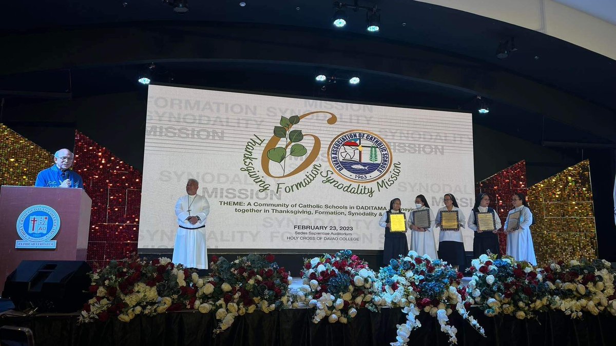 ADDU_Official's tweet photo. University President, Fr. Joel E. Tabora, S.J., Ateneo de Davao administrators and students attended the DACS 60th Anniversary Celebration at Holy Cross of Davao College on  February 23, 2023 https://t.co/y920svN8kA