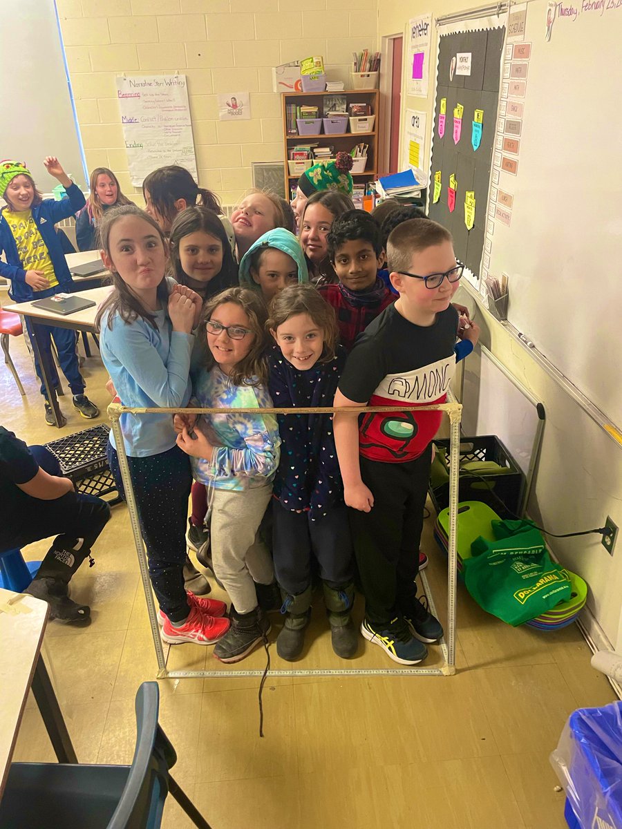 Today  <a href="/Seaside_elem/">Seaside Elementary</a> we learned about what the most efficient way to measure volume would be; a cubic centimetre or metre ! We created our own cubic metre and estimated how many of us would fit inside✨we successfully fit 15 students inside our cubic metre✨@HRCE_Math <a href="/HRCE_NS/">Halifax Regional Centre for Education</a>