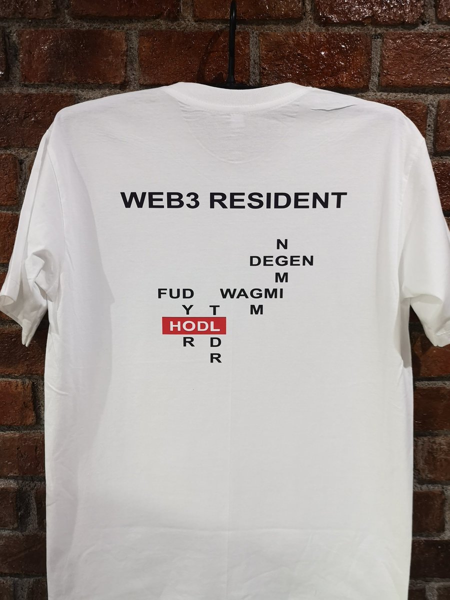 👕 
get yours by getting this .ai file here 👇
ipfs://QmYRHmH6QMFrnctj3R1HVfDZtT2hYujkov4LMnPsCGSVvd
and go to your local shirt printing shop

P.S. you can use your god to replace the front picture 😉