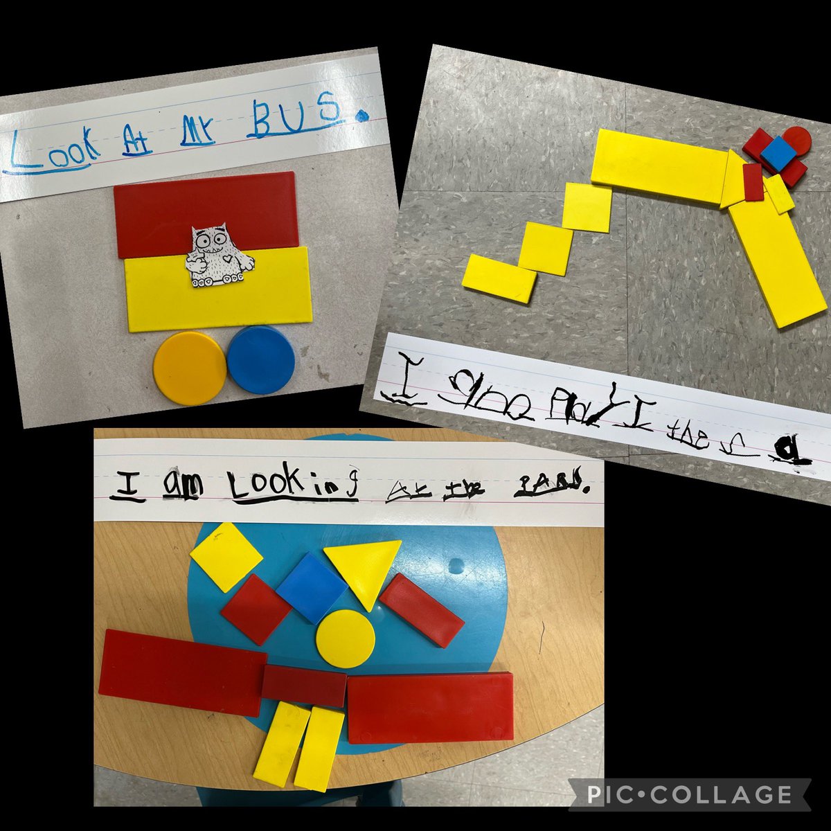 Inspired by “City Shapes”, we had fun creating and writing about our own shape creations!