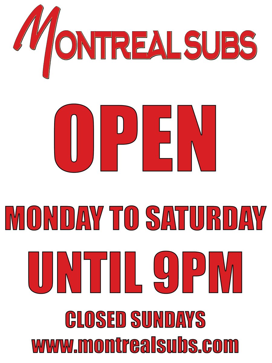 We are open until 9 pm. Get #montrealsubs for dinner.

#toastedsubs #yyjeats #yyjfoodie #yyjfoodies #montrealsmokedmeat