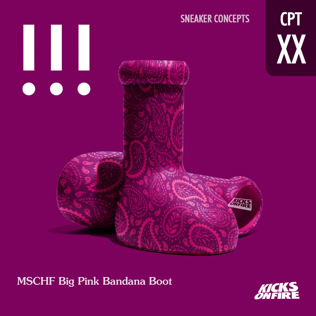 kicksonfire's tweet image. SNEAKER CPNCEPTS: MSCHF Big Pink Bandana Boot 💕