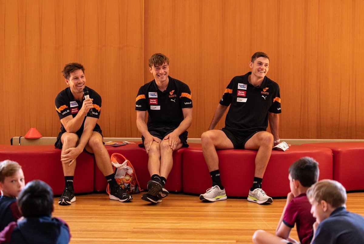 GWSGIANTS's tweet photo. Community Camp continues in Canberra 🧡 #BigBigSound https://t.co/09qQ5RCx2F