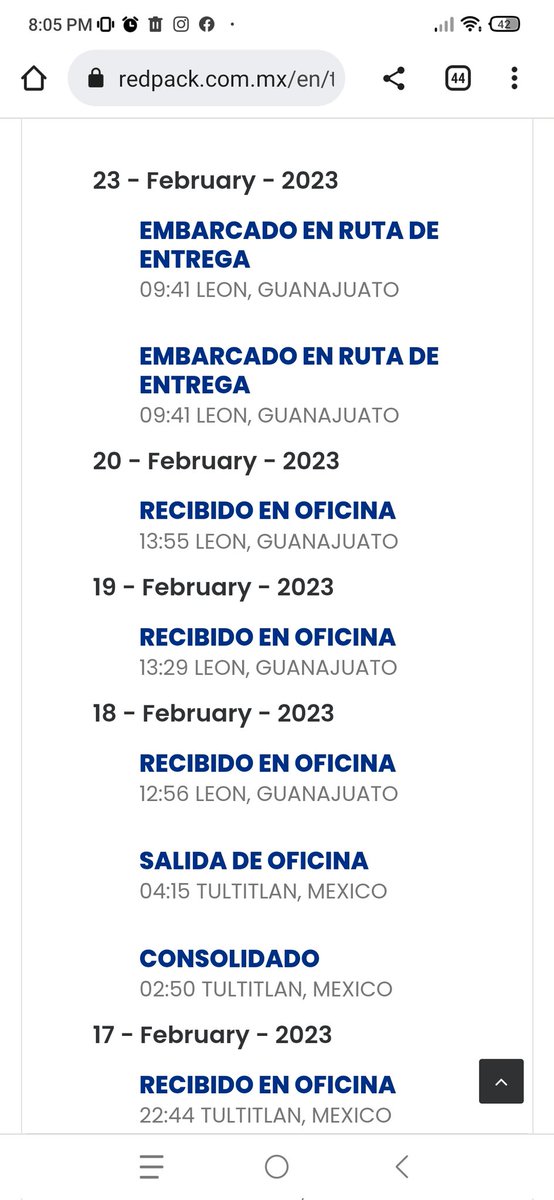 j_saynes's tweet photo. @REDPACK_mkt No me acepta los mensajes directos, el  seguimiento dice que está en ruta de entrega no se movió de ahí. Un servicio que me vendieron se 1 a 3 días lleva una semana y nada de respuesta por parte de nadie. https://t.co/fr86rFP4Rd