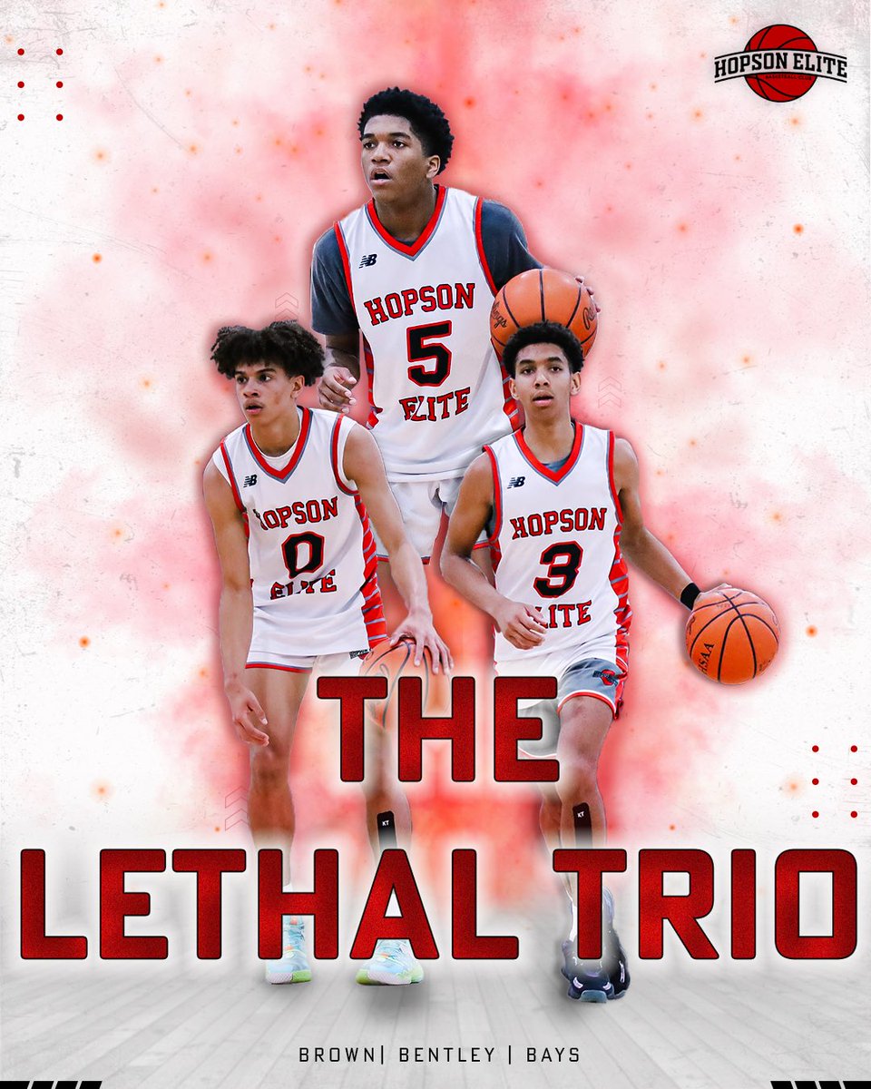 HopsonEliteBB's tweet photo. Our 2023 17u team will be lead  this season by the triple B's Brown - Bentley - Bays 🔥

Together these three form the lethal trio on the court
Keep an eye out for them this season👀🏀

#WEGOTNOW #THETRIO #YesWeWillYesWeCan 
@PrepHoops @PrepHoopsMI @PrepHoopsOH https://t.co/ycLJPbSobV