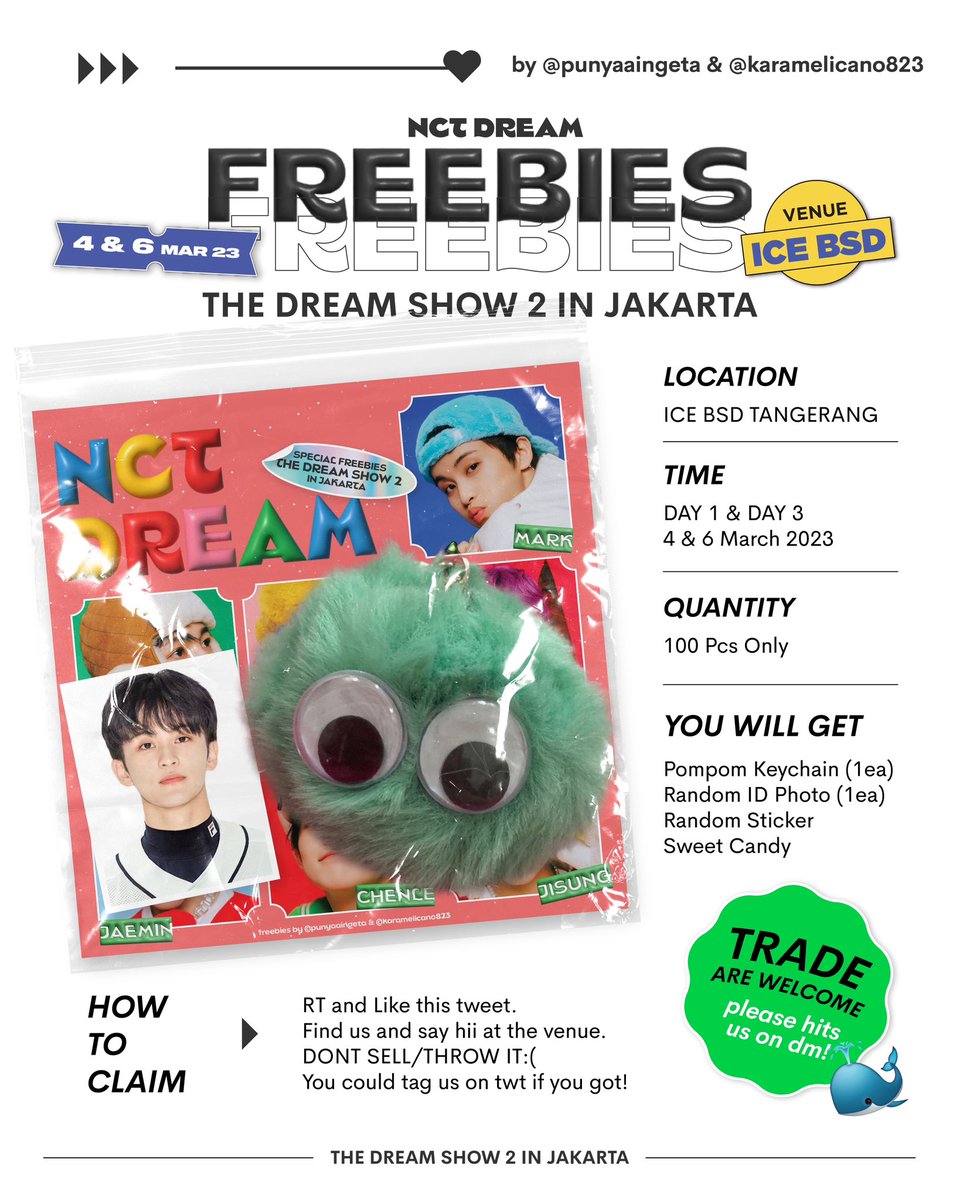 ✨ FREEBIES ✨
TDS 2 in Jakarta by <a href="/punyaaingeta/">and</a> <a href="/karamelicano823/">karaaa</a> 

🗓️ 4 &amp; 6 March 2023
📍ICE BSD
⏱️TBA
💌LIMITED QTY

details on pict. rt and like are very much appreciate~

yang mau trade juga hayu!! see youuu at the venue~
