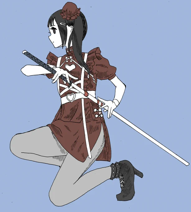 斜線で影をつける練習だけど絵に多分あってなくて、これはベタで処理した方がいいモチーフだったと思う。あと、小物をもう少し頑張ろう。
#今日の絵練

https://t.co/zbGvQkfqaV 