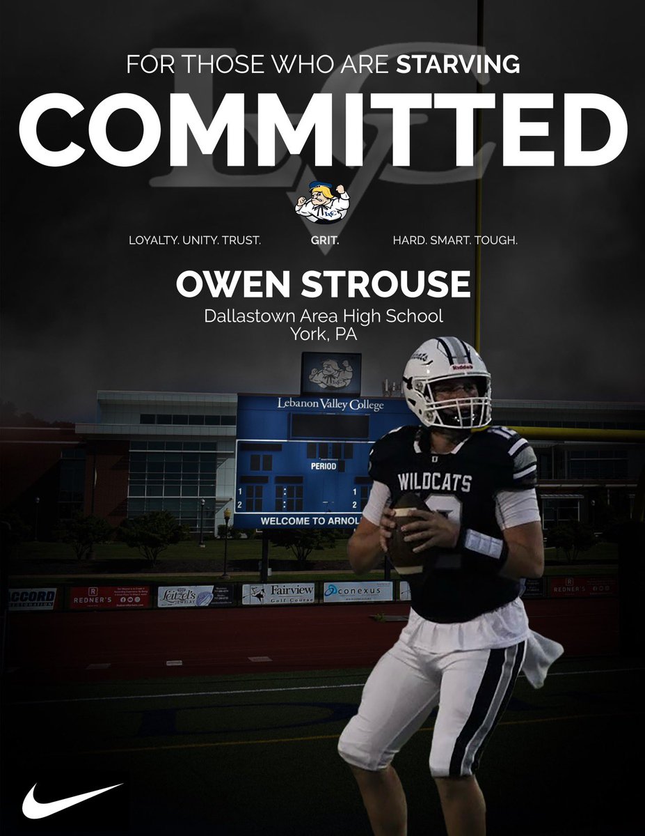 Blessed and honored to say that I will be continuing my athletic and academic career at <a href="/LVCFootball/">LVC Football</a>, thank you to my family friends and coaches for the continued support! <a href="/CoachThompsonCT/">Chris Thompson (Coach T)</a> <a href="/CoachDrake31/">J.R. Drake</a> <a href="/CoachIreland00/">Peter Ireland</a>