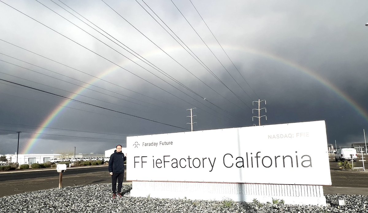 YTJiaFF's tweet photo. Rainbow after the rain. 🌈 The FF 91 Futurist Alliance - the new #Ferrari and #Maybach under the intelligent EV era - will roll off line here soon. Stay tuned. @FaradayFuture $FFIE #FF91 https://t.co/bLvgRpRQQO